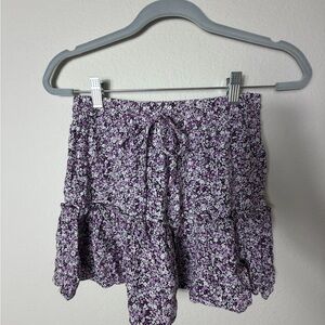 Zara Purple and White Floral Skort